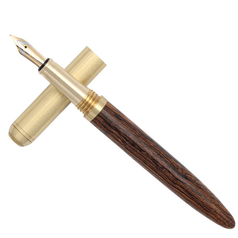 Gullor Handcrafted Rosewood Fountain Pen, Smooth and Easy Writing for Signature, Medium Nib, Brown Wood - Image 4